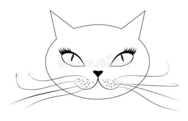 Трафарет лица кошки
