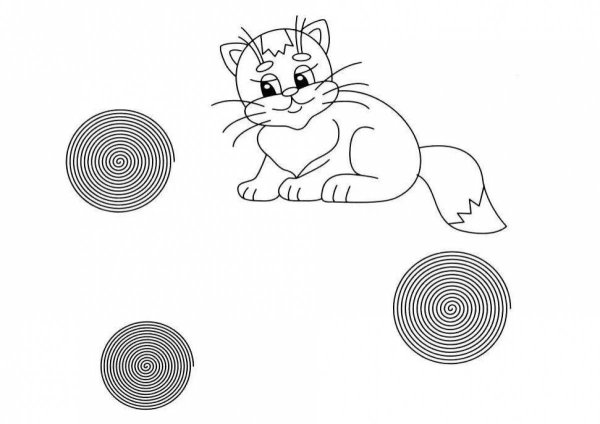Котенок с клубочком