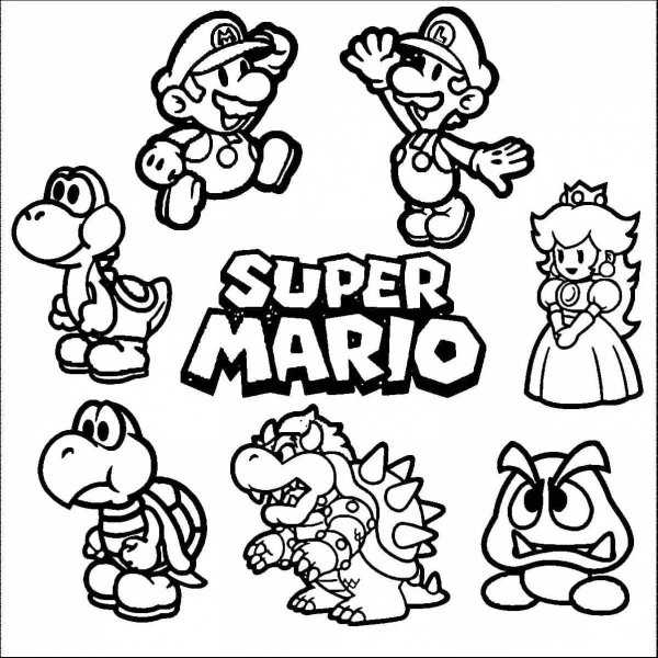 Paper Mario раскраска