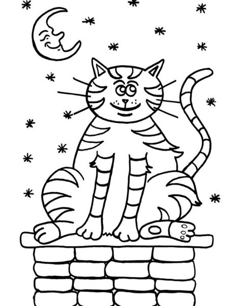 Раскраска котенок полосатый