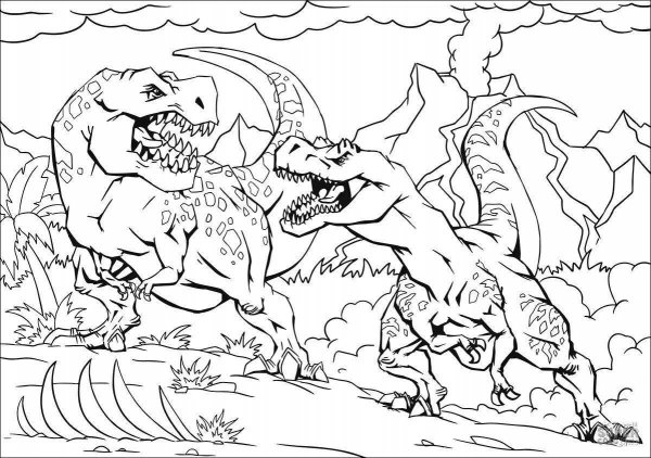 Раскраска лего Тиранозавр