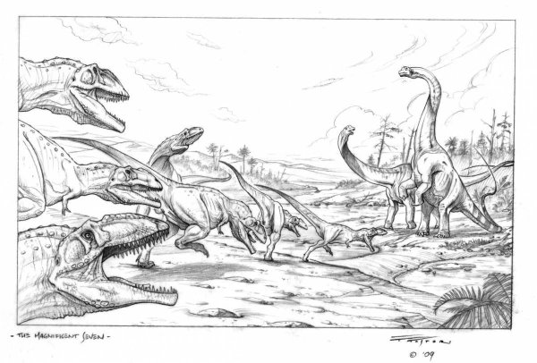 Драки динозавров раскраска