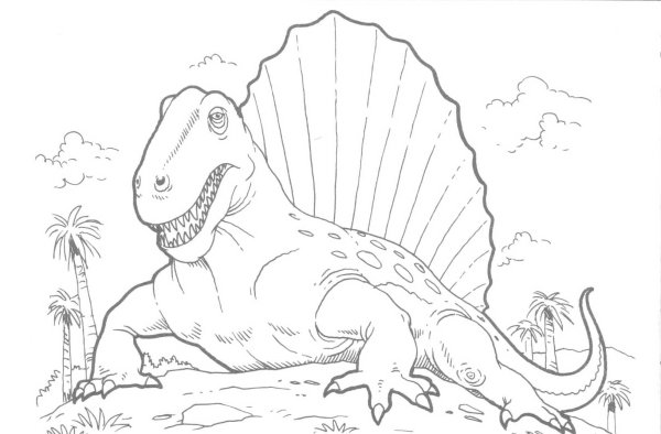 Диметродон динозавр раскраска