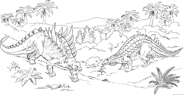 Раскраска динозавр Анкилозавр
