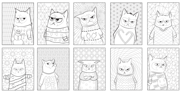 Типы котиков раскраска