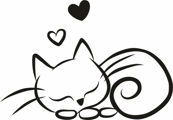 Котенок рисунок для тату