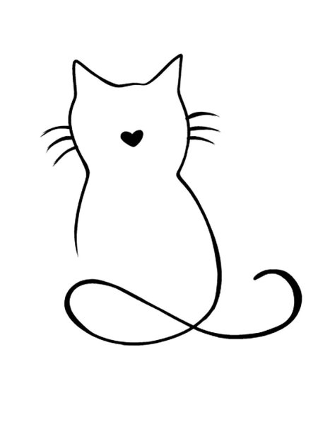 Легкий трафарет кошки