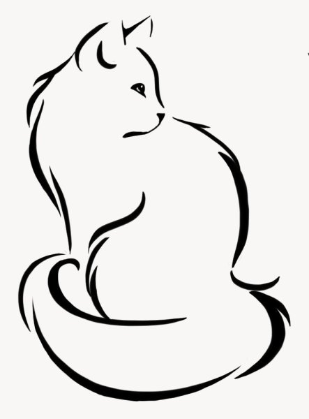 Кошечка тату эскиз