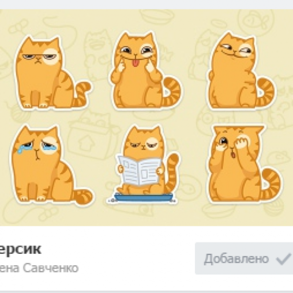 Стикеры рыжий кот