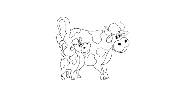 Корова лайн рисунок