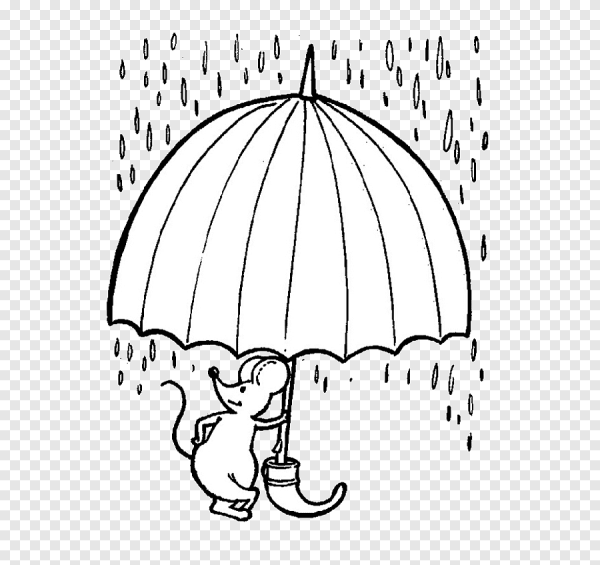 Раскраски котик под зонтиком (39 фото)