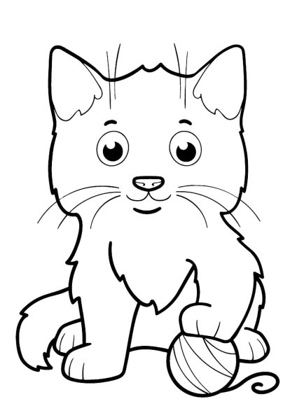Кошка раскраска для детей