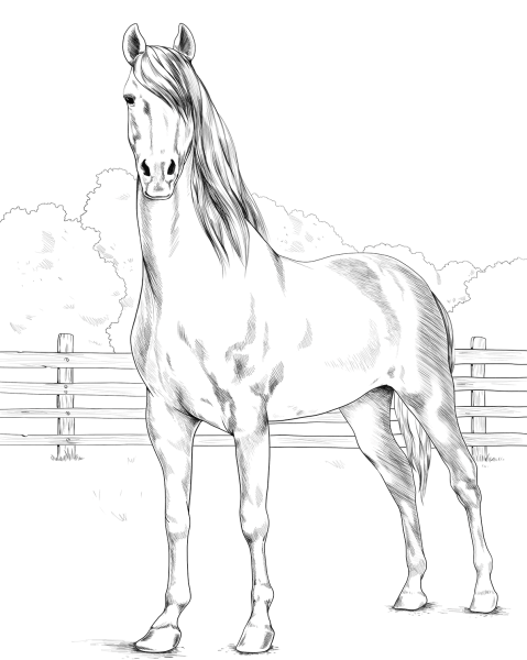 Раскраска лошади красивые