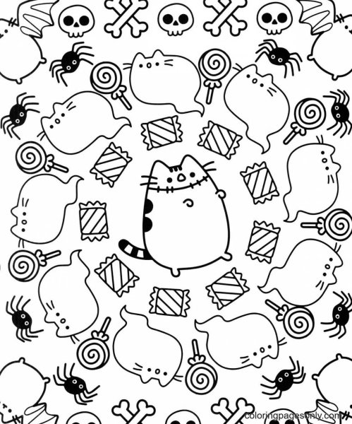 Раскраски коты Пушины