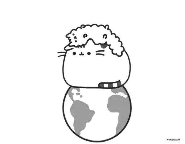 Раскраска котик Пушин