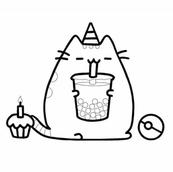 Кот Пушин раскраска