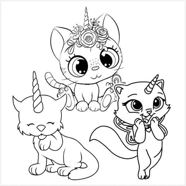 Kittycorn раскраски