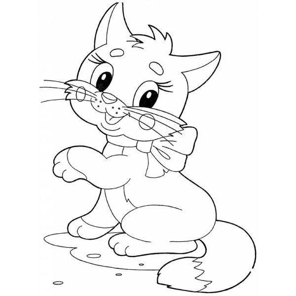 Кошки. Раскраска