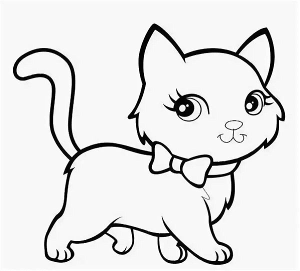 Раскраски котик с бантиком (47 фото)