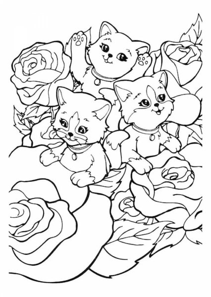 Кошечка Мари с цветами