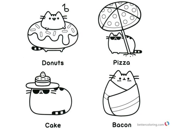 Раскраска котики Пушины
