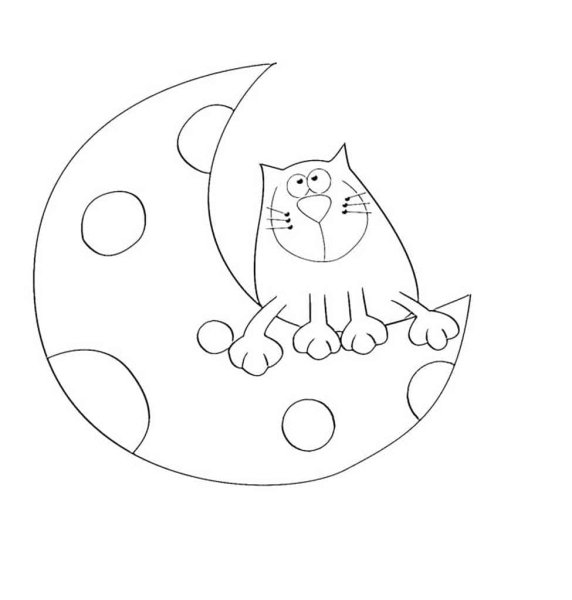 Раскраска лунный котик