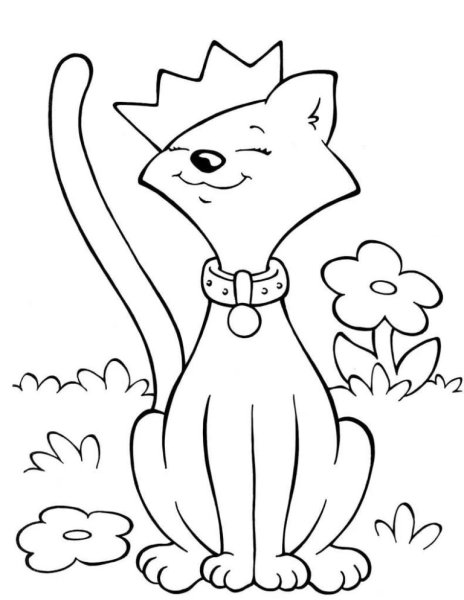Разукрашка кошка
