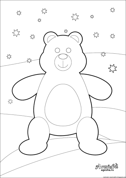 Медведь раскраска для детей