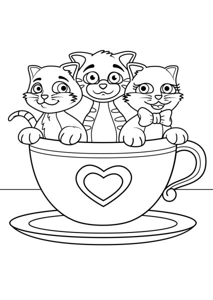 Раскраска. Котики