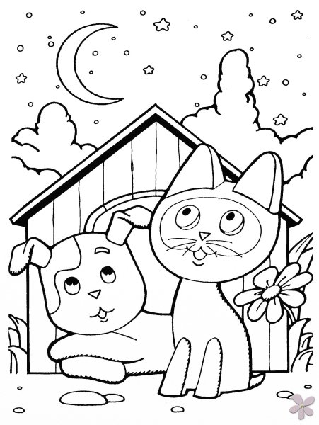 Котёнок Гав мультфильм раскраска