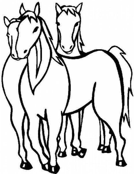 Три лошади раскраска