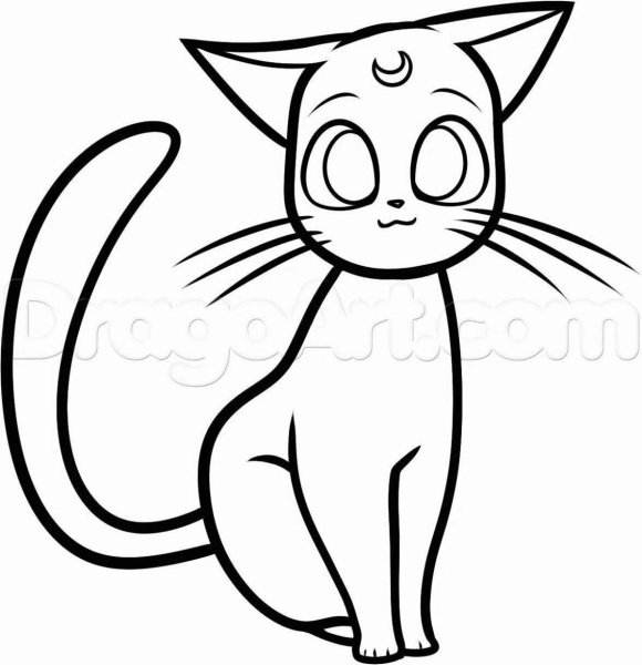 Раскраски аниме сейлормун и кошка