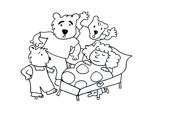 Маша и три медведя сказка раскраска