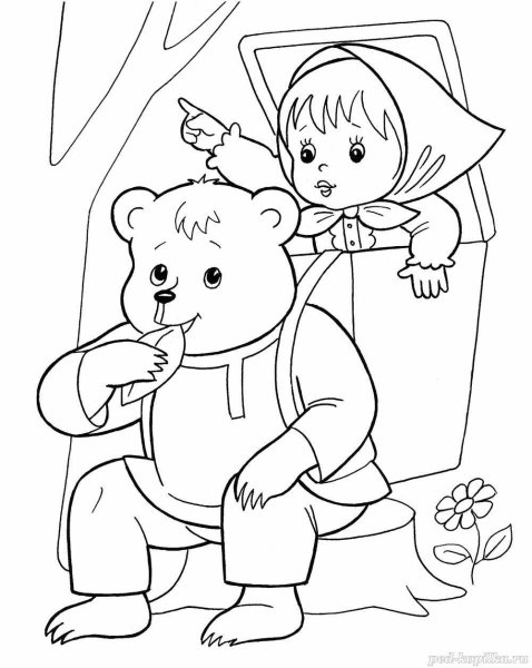 Раскраска. Три медведя