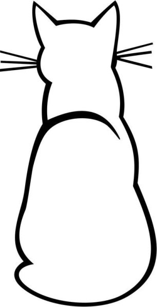 Трафарет котика на окно