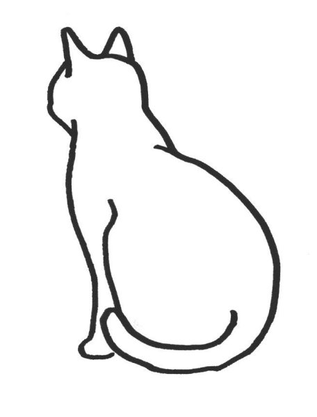 Контур кошки сбоку