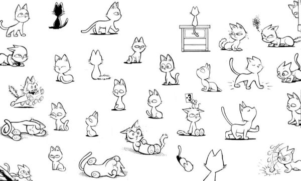 Котик рисунок