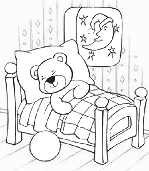 Раскраски три медведя кровати (43 фото)
