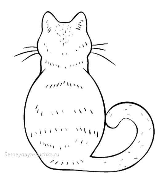 Трафарет кота сзади