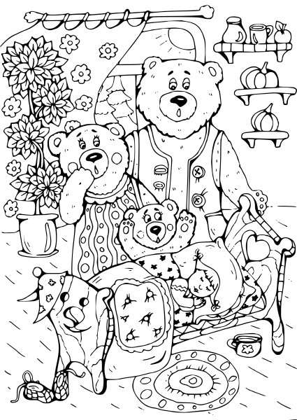 Раскраски три медведя русская народная сказка (48 фото)