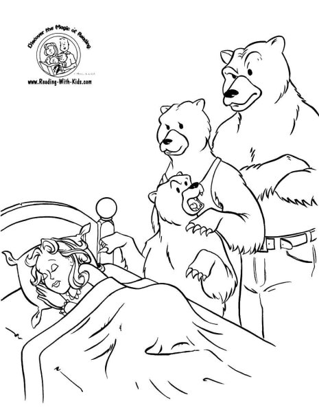 Раскраска Машенька из сказки три медведя