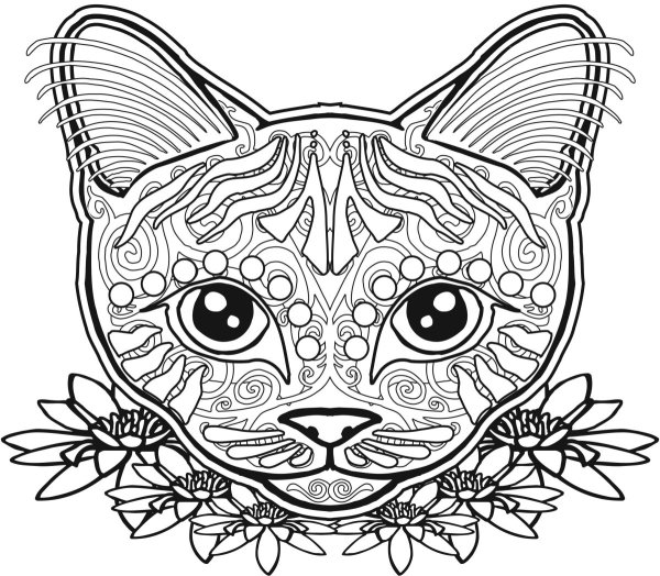 Раскраски антистресс кошки