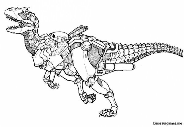 Раскраска для мальчиков роботы динозавры