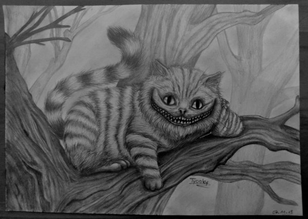 Чеширский кот раскраска