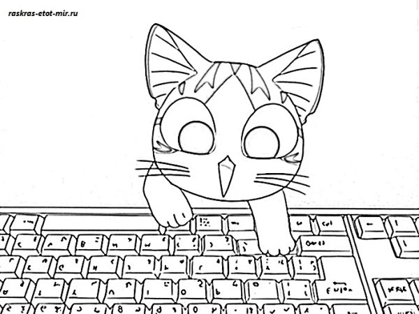 Котенок из МАЙНКРАФТА раскраска