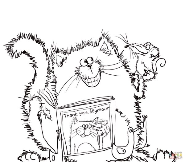 Кот ученый раскраска