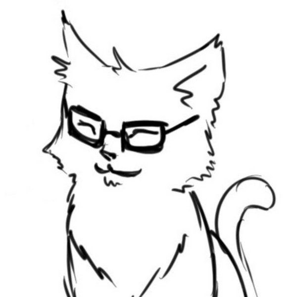 Кот в очках рисунок