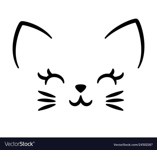 Кошачья мордочка силуэт