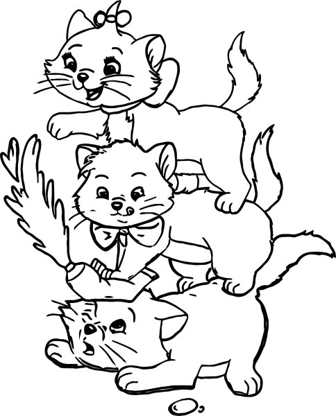 Раскраска кошечки собачки