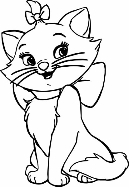 Картинка кошечка раскраска